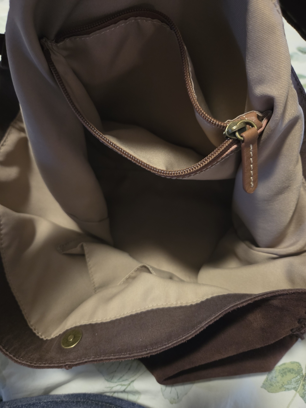 The Sak Los Feliz Large Tote Suede Hobo Bag in Dark Brown - Picture 11 of 16